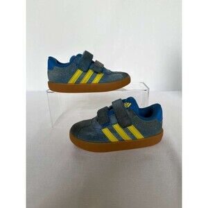 Adidas VL Court 3.0 Toddler Sneakers – Size 8K (US) blue / yellow